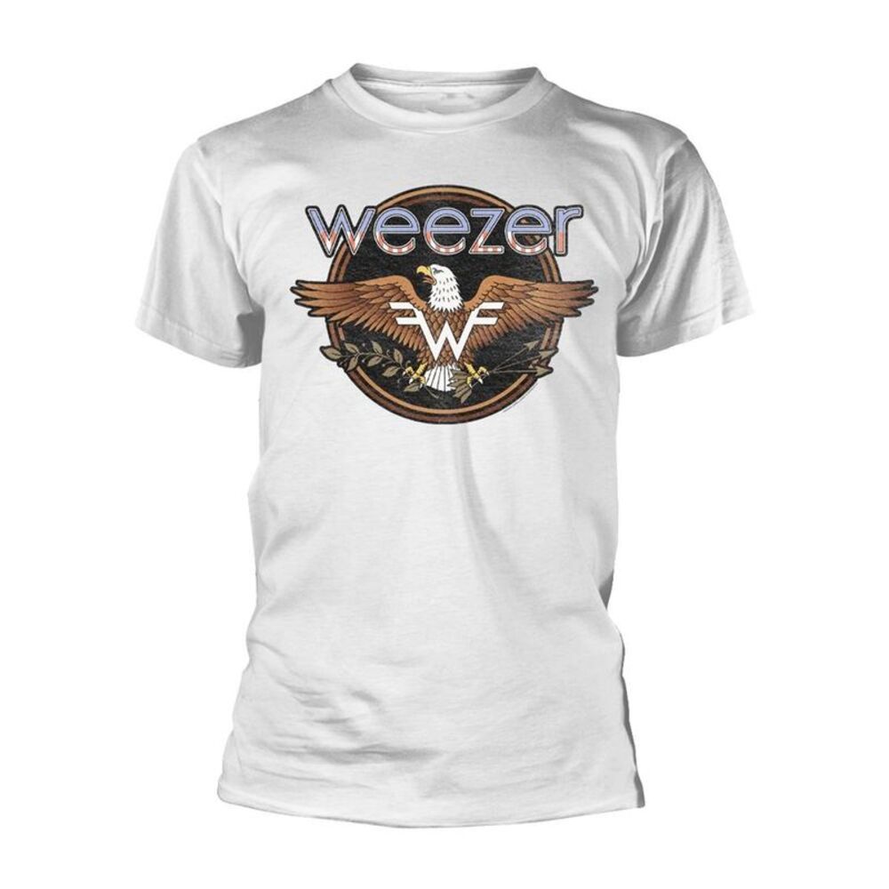 Weezer Unisex Adult Eagle T-Shirt / White